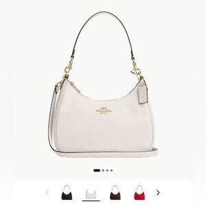 White leatherr coach bag